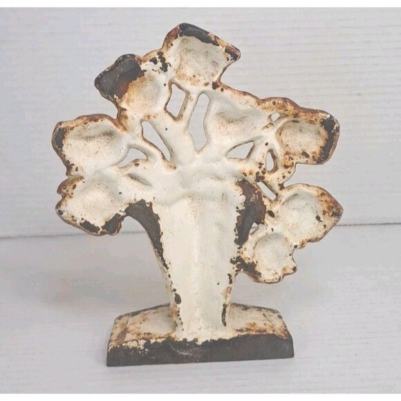 Antique 1920s Hubley John Wright Cast Iron Tulip Urn Door Stop #443 8"x7" Vtg - Picture 2 of 5